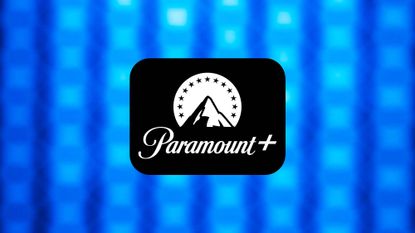 Paramount Plus logo on blue abstract background