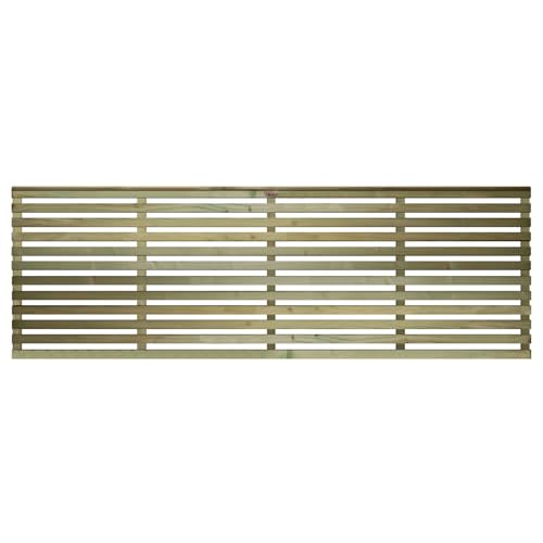 Premier Vogue, 6ft X 2ft Fence Trellis Panel Wooden Horizontal Slatted Screen | Decorative Contemporary Venetian-Style Privacy Topper for Outdoor Living Space (wide: 182cm X High: 63cm)