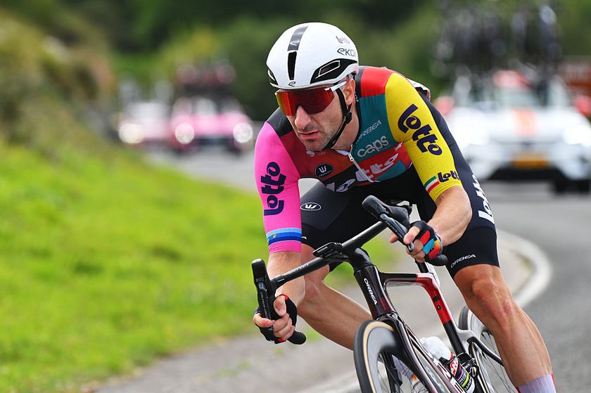 Elia Viviani during his last Grand Tour, the 2025 Vuelta a España