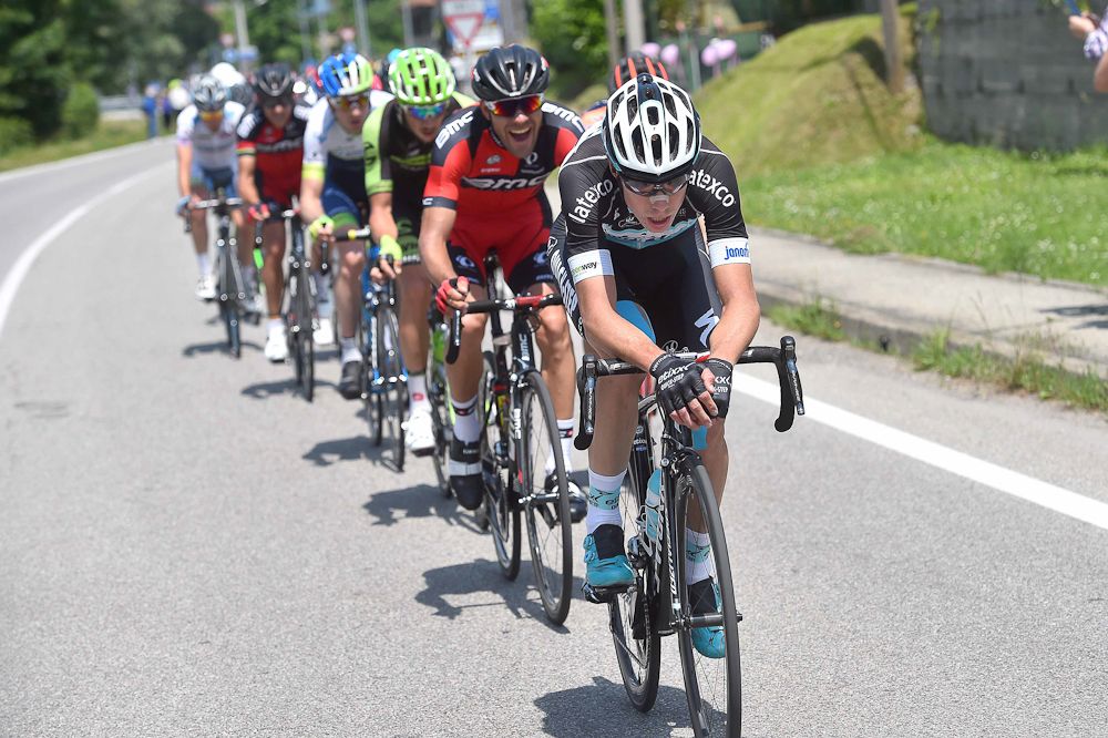 Etixx-QuickStep on the front of the breakaway.