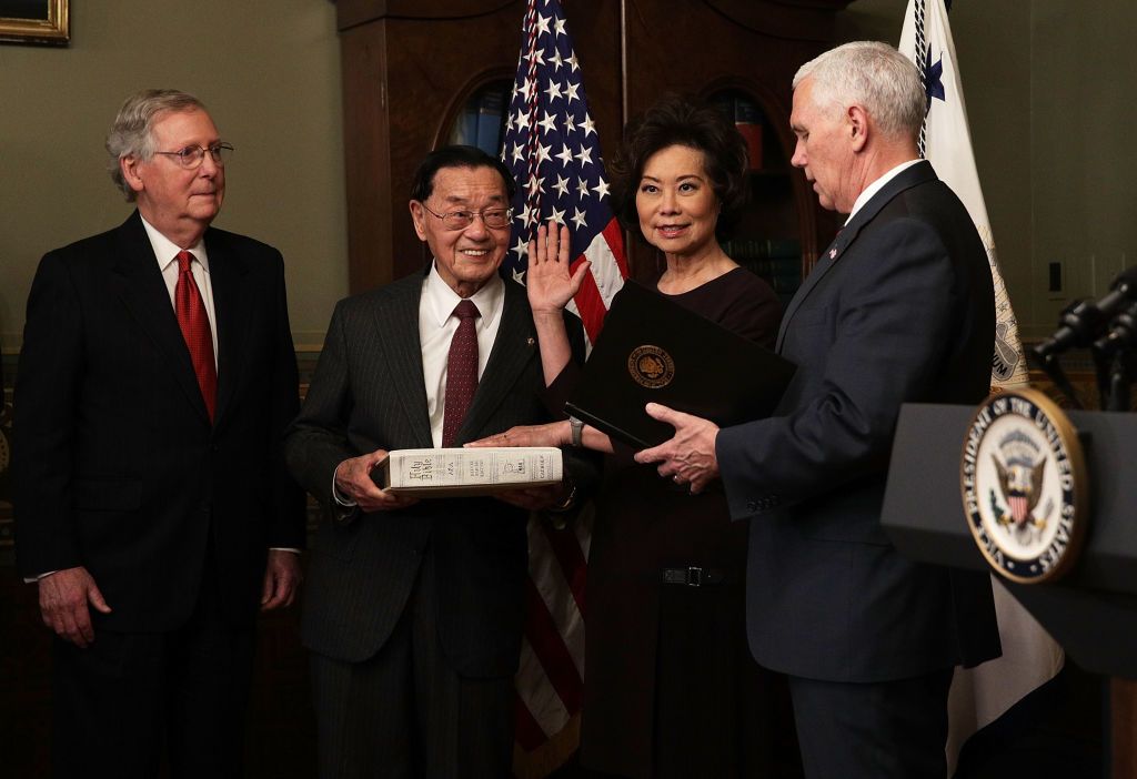 Elaine Chao is sworn in as transportation secretary