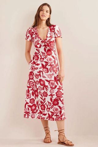 Best Petite Fashion Buys: Boden Tie Front Linen Midi Dress