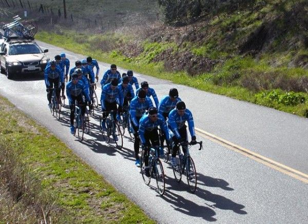 The team enjoys the winter sunshine.