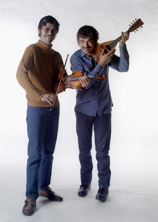 Rick Danko and Robbie Robertson of the roots rock group The Band poses for a portrait in 1969 in Saugerties, New York.