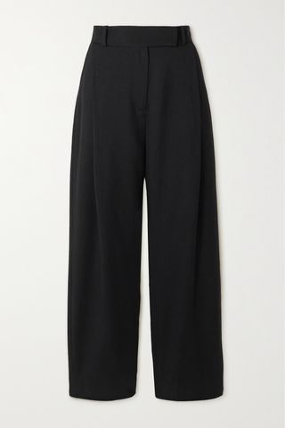 Wool-Crepe Straight-Leg Pants