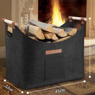 Log Baskets for Fireplaces - 55 L Wood Baskets Made of Thickened Felt