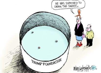 Political Cartoon U.S. Trump Drain The Swamp