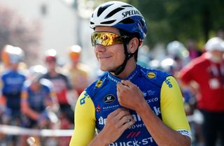 LUXEMBOURG LUXEMBOURG SEPTEMBER 18 Joo Almeida of Portugal and Team Deceuninck QuickStep yellow leader jersey prior to the 81st SkodaTour De Luxembourg 2021 Stage 5 a 1837km stage from Mersch to Luxembourg 323m skodatour skodatour on September 18 2021 in Luxembourg Luxembourg Photo by Bas CzerwinskiGetty Images