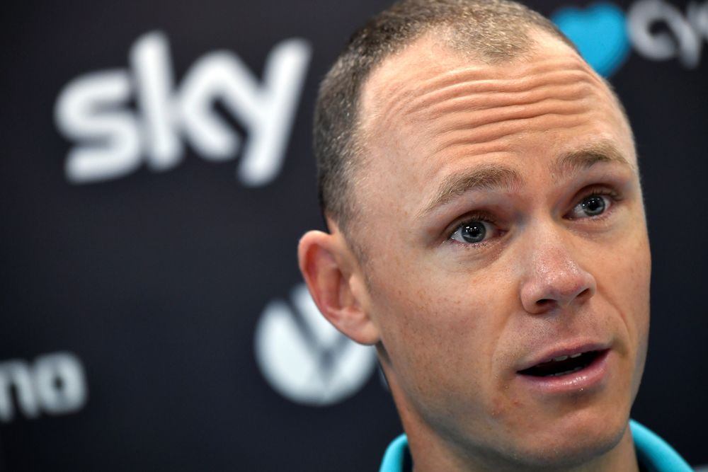 Chris Froome (Team Sky) at the 2016 Tour de France pre-race press conference.