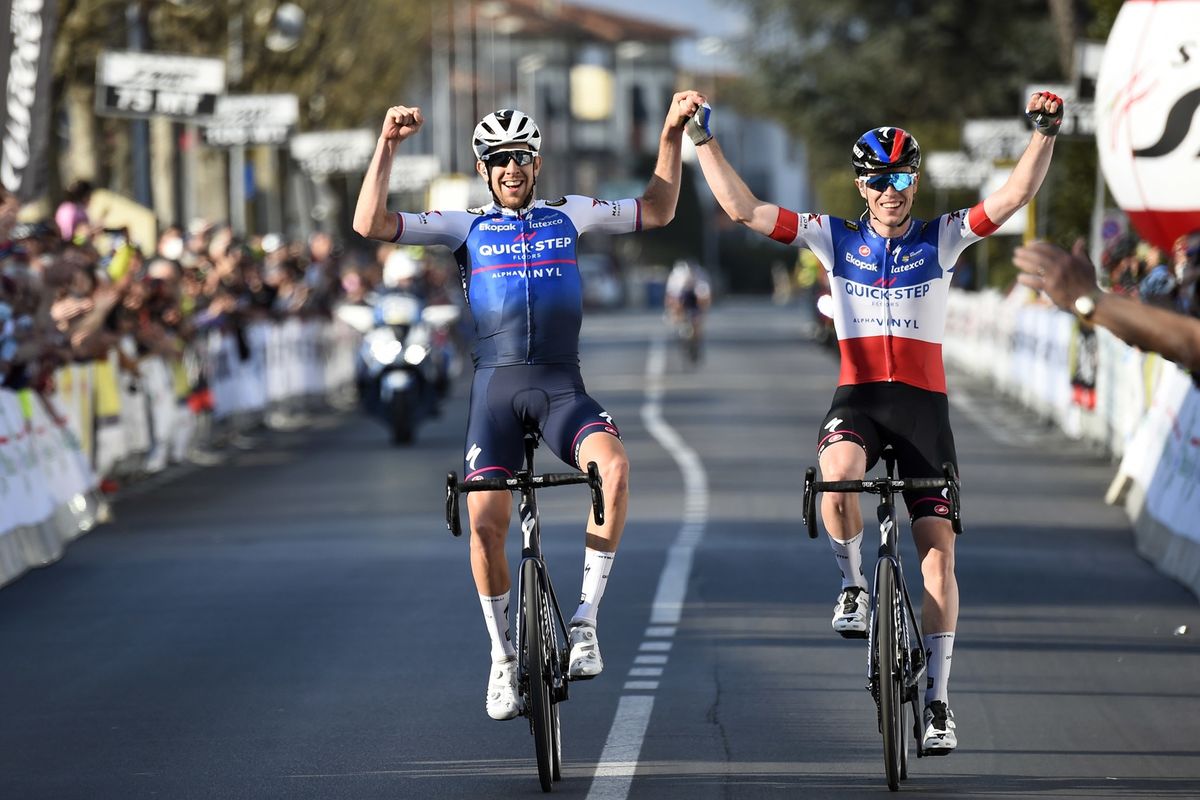 Settimana Internazionale Coppi e Bartali 2022 - 37th Edition - 5th stage Casalguidi - Cantagrillo 160 km - 26/03/2022 - Josef Cerny (CZE - Quick-Step Alpha Vinyl Team) - Remi Cavagna (FRA - Quick-Step Alpha Vinyl Team) - photo Tommaso Pelagalli/SprintCyclingAgency&Acirc;&copy;2022