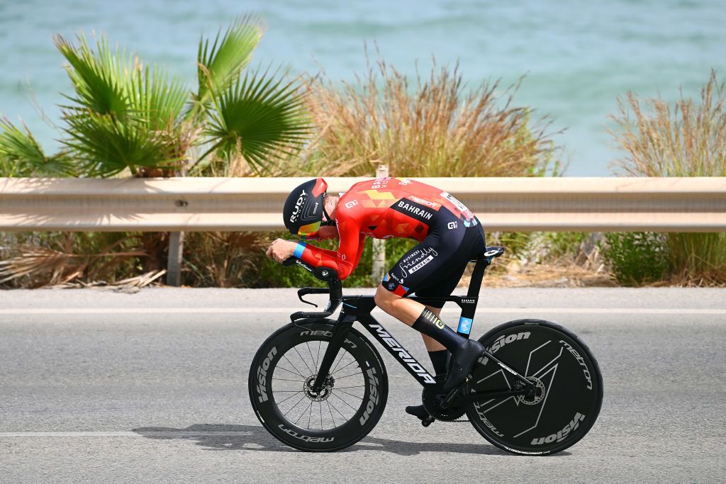 ALICANTE SPAIN AUGUST 30 Fred Wright of United Kingdom and Team Bahrain Victorious sprints during the 77th Tour of Spain 2022 Stage 10 a 309km individual time trial stage from Elche to Alicante LaVuelta22 WorldTour on August 30 2022 in Alicante Spain Photo by Tim de WaeleGetty Images