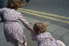 Two girls on streets