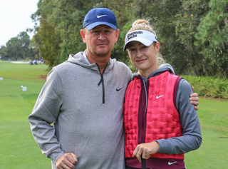 Petr Korda and Nelly Korda posing for a photo at the 2023 PNC Championship