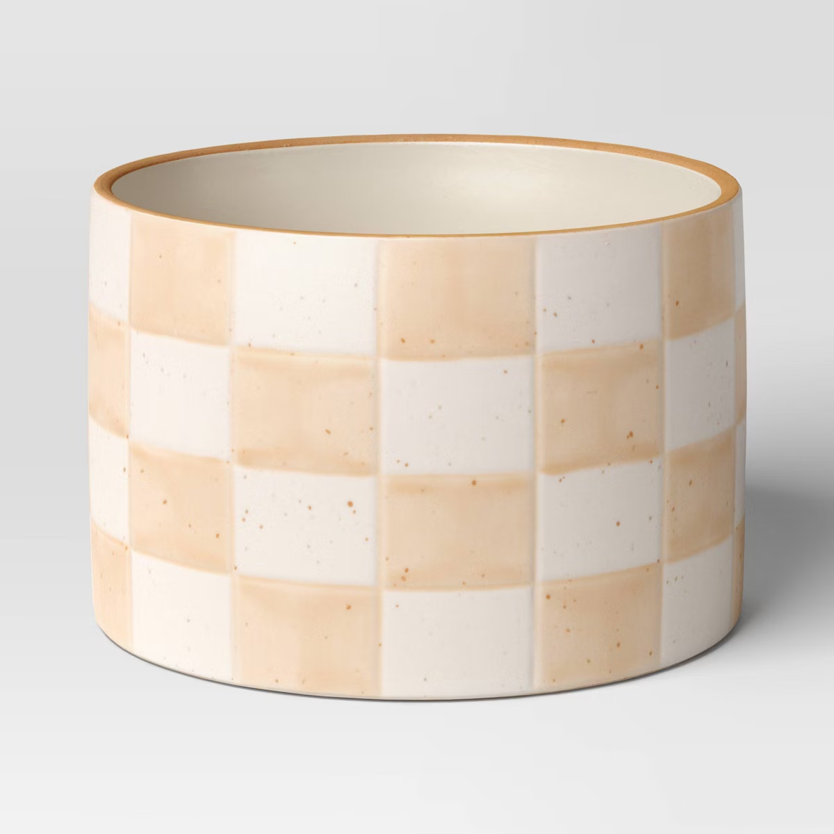 Checker Stoneware Planter Pot