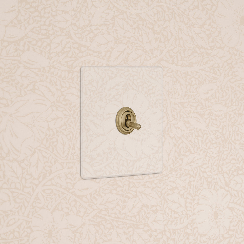1g Two Way Toggle Switch - Clear Antique Brass