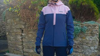 Ion Shelter Jacket 4W Softshell being worn by a woman