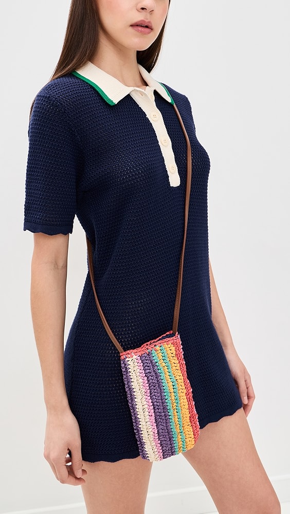 Faherty Straw Stripe Crossbody Bag