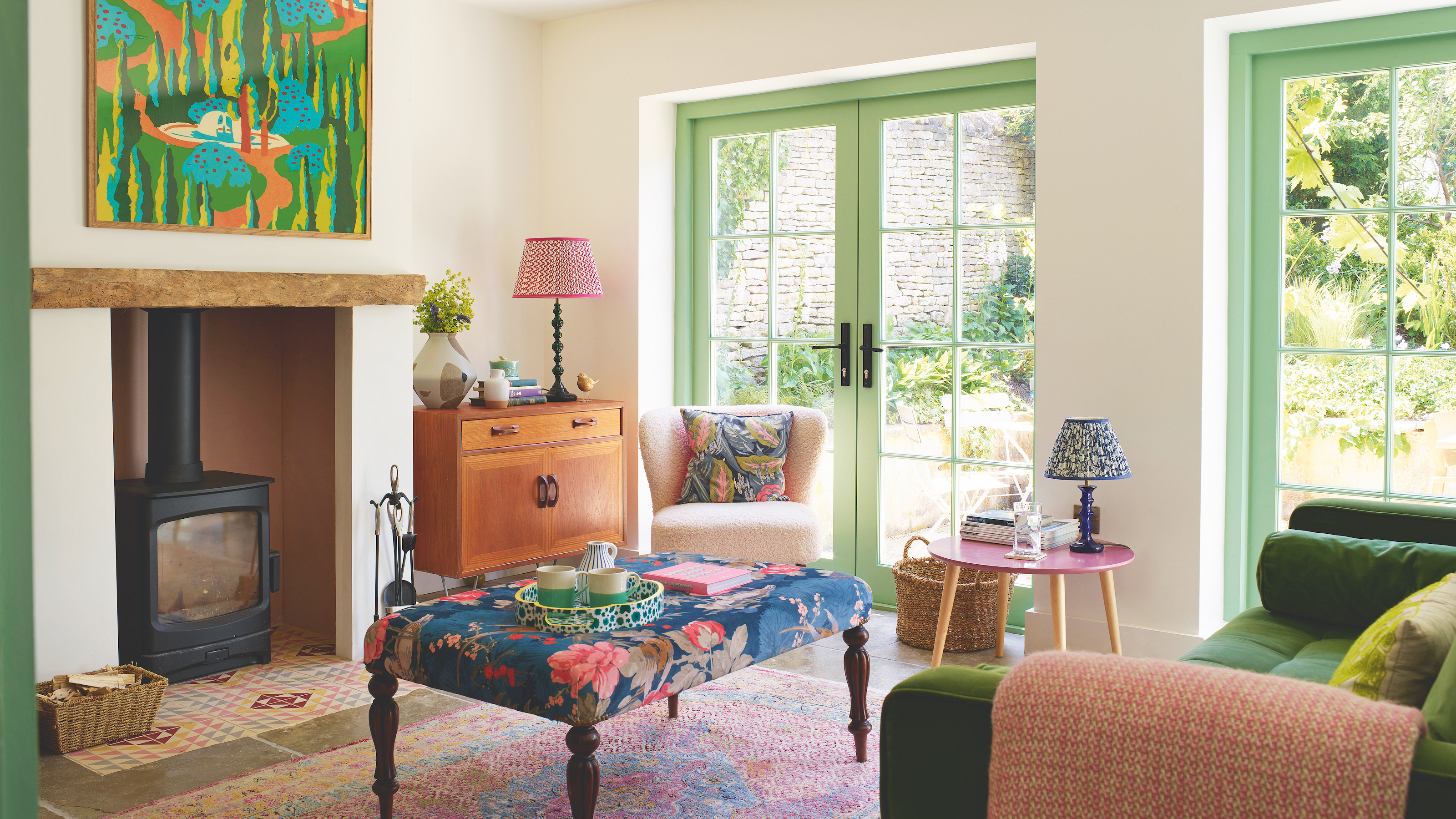 Annexe to Cotswold cottage decorated in bright colours