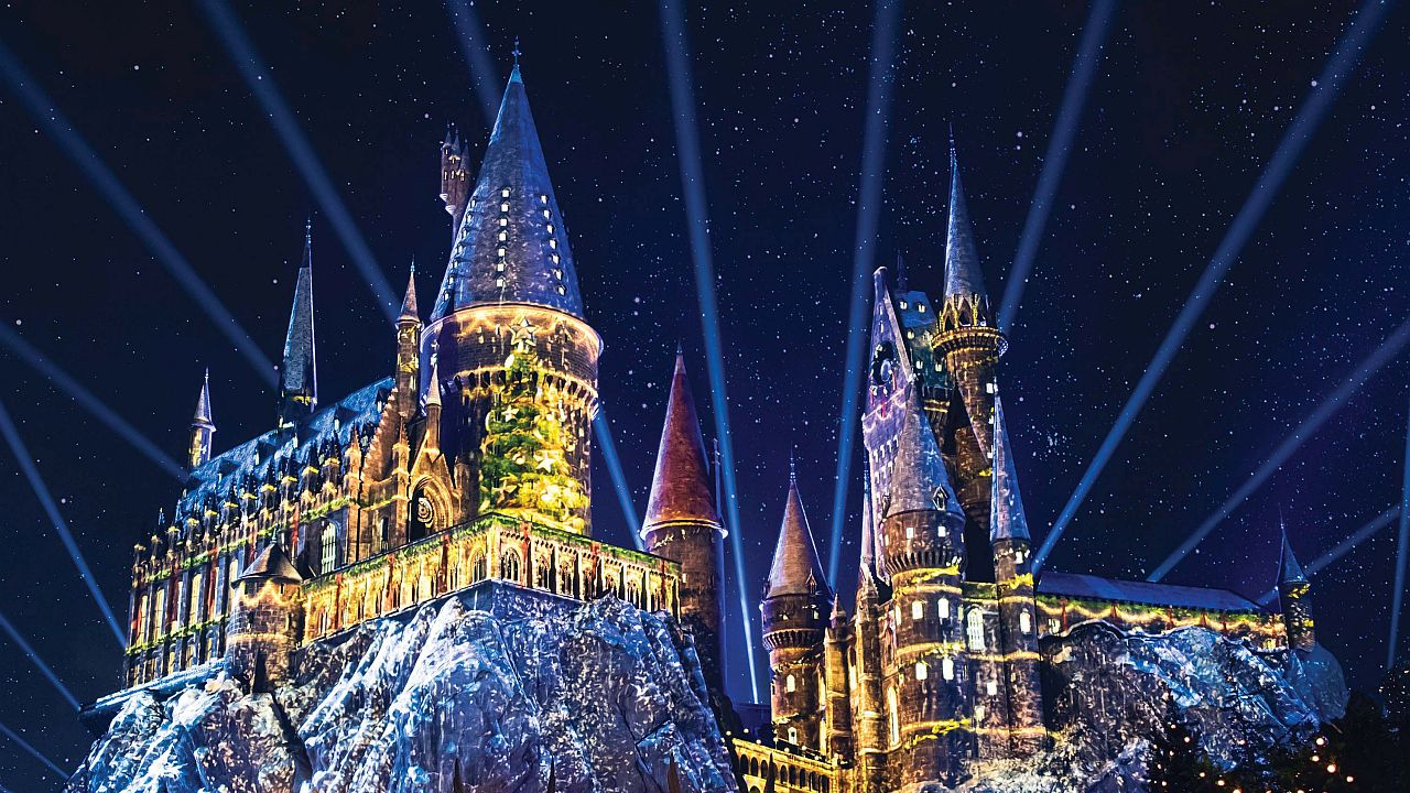 Hogwarts Castle at Christmas at Universal Studios Hollywood