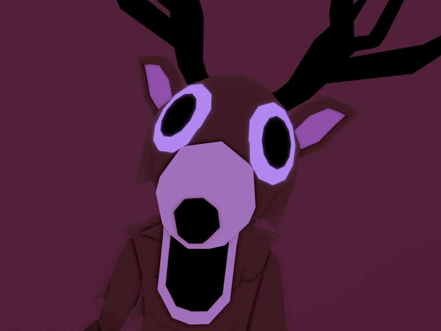 The Deer monster with glowing eyes from Roblox 99 Nights in the Forest