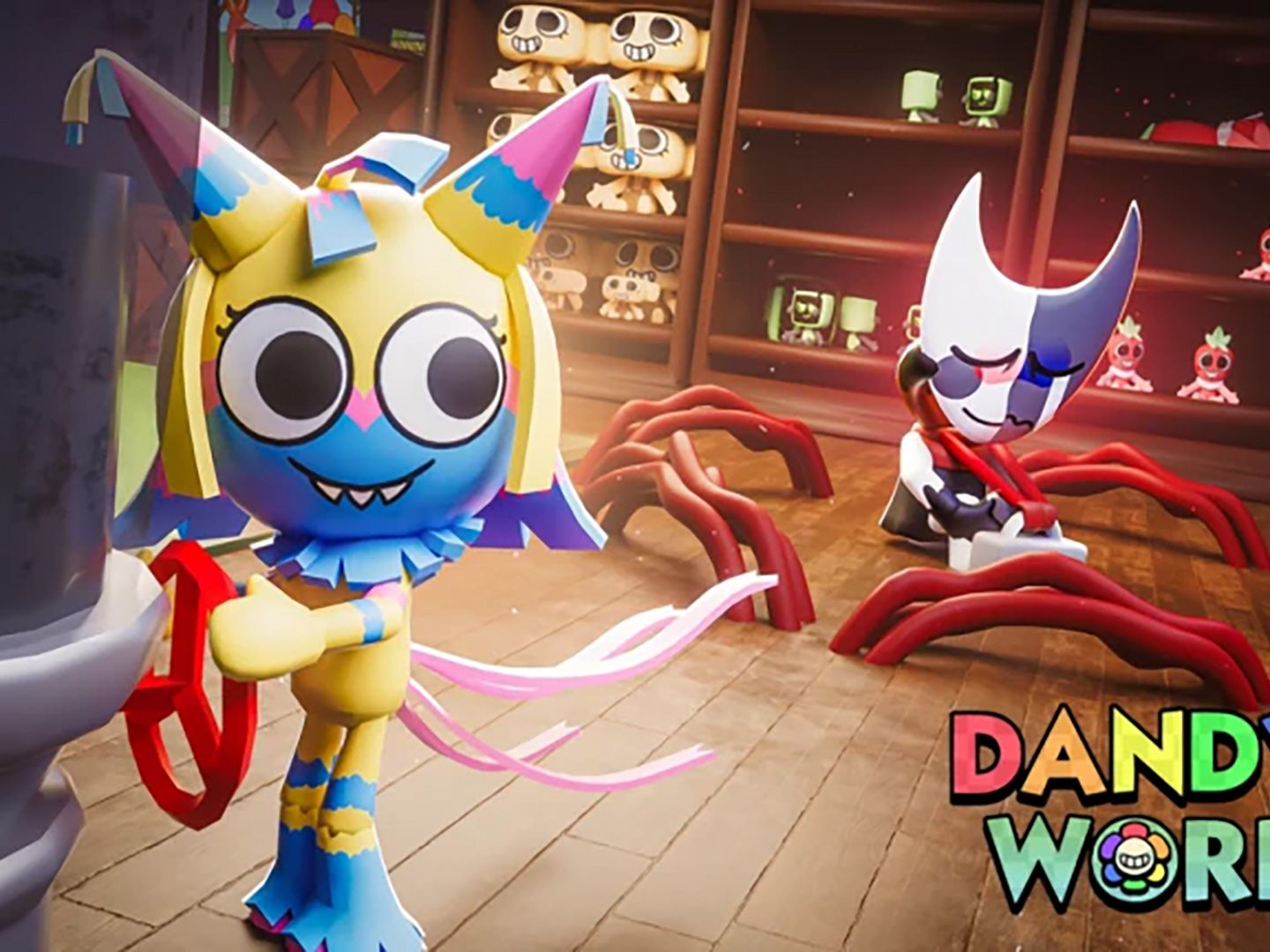 Dandy's World characters in earlier coverage Dandy's World characters in a toy-lined room from earlier game coverage