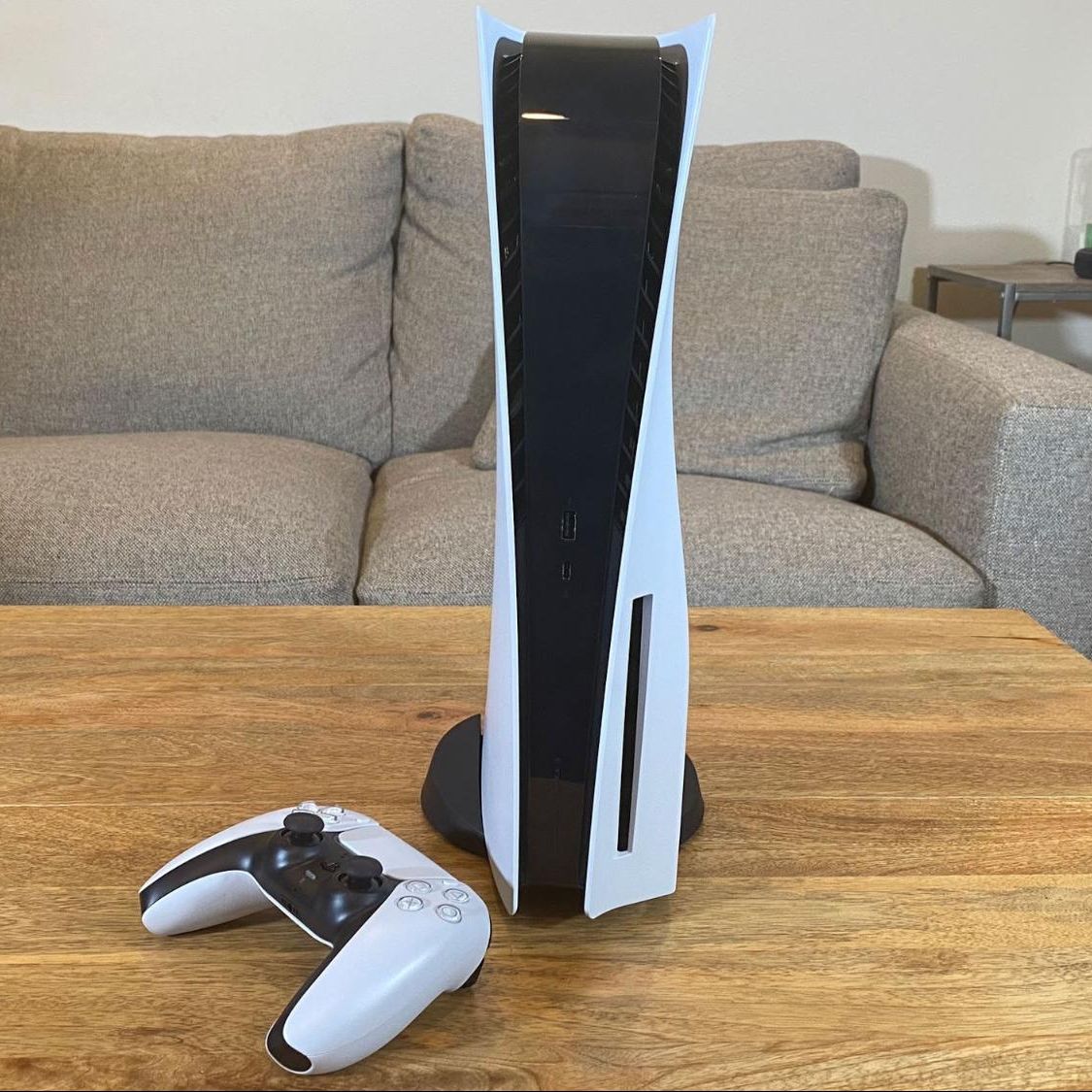 Real PlayStation 5 console with DualSense controller