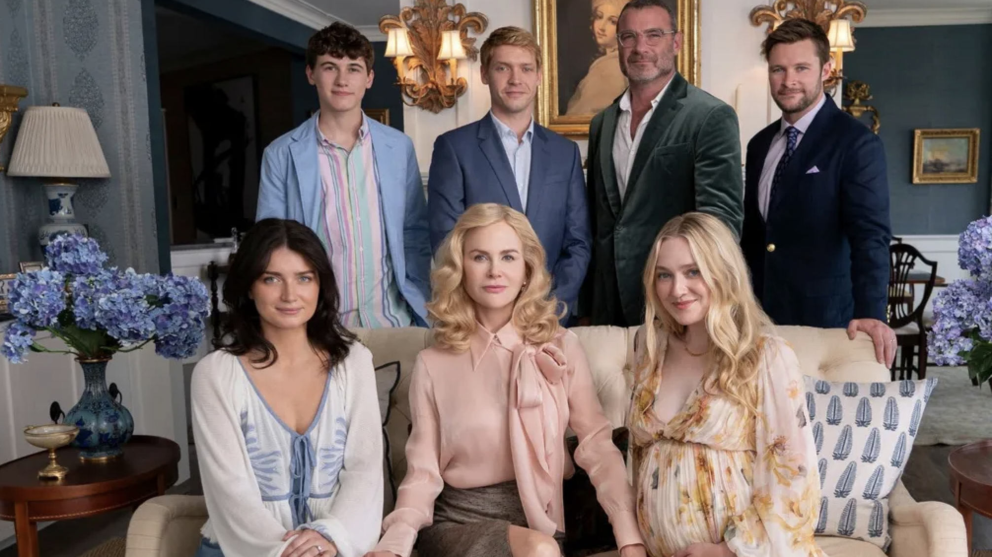 Nicole Kidman e o elenco de O Casal Perfeito reunidos na residência da família Winbury