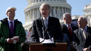 Sen. Ed Markey (D-Mass.) speaks at a Capitol Hill press conference during a 2018 “network neutrality day of action.”