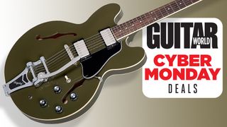 Not to be outshined, Guitar Center just dropped the best Cyber Monday deal for Chris Cornell fans: Score $120 off the Epiphone ES-335 Bigsby in gorgeous Olive Drab while stocks last