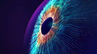 A digital illustration of lines resembling an eye