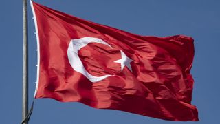 Turkey flag waving in the wind