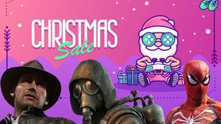 CDKeys Christmas Sale with Indiana Jones, STALKER 2 character, and Spider-Man. 