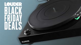 A Black Friday main image showing the Fluance RT81 turntable close-up on a grey/black background.