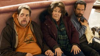 Remy Bouchard (Guillaume Cyr), Ruth Clarke (Margo Martindale), Mike Byrne (Chris Diamantopoulos) in &quot;The Sticky&quot; now streaming on Prime Video