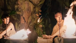 Sam and Teeny make a fire on Survivor 47.