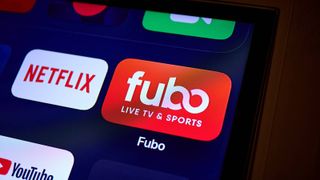 The Fubo app on a smart TV.