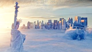 New York City skyline frozen in The Day After Tomorrow