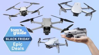 A selection of DJI and Potensic drones