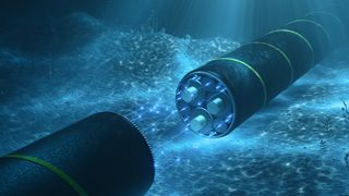 Illustration of undersea internet cable