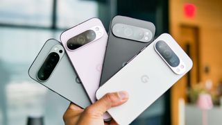 Google Pixel 9 Pro held in the hand.