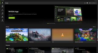 Nvidia App user interface