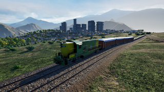 train riding away from city in Industry Giant 4.0