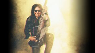 Gene Simmons with his new signature Gibson G2 Thunderbird bass