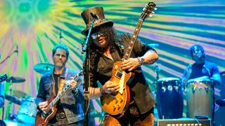 Slash performs during the Allman Betts Family Revival at the Ryman Auditorium in Nashville, Tennessee on December 16, 2024