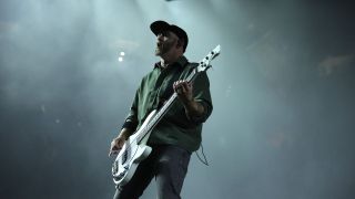 Dave Farrell of Linkin Park performs at Barclays Center on September 16, 2024 in New York City.