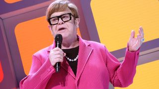 Elton John during the opening night curtain call for Tammy Faye on Broadway at The Palace Theatre