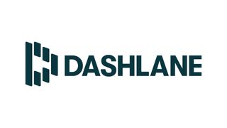 Dashlane logo and branding pictured in blue lettering on a white background.