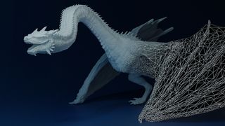 Shapelab Lite for VR; a dragon model