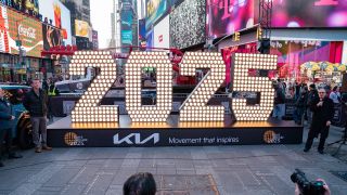 The &quot;2025&quot; numerals arriving in New York City&#039;s Times Square ahead of the New Year&#039;s Eve celebrations.