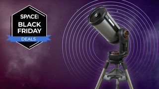 Black Friday Celestron NexStar Evolution 9.25 on a purple background with a Space Black Friday badge